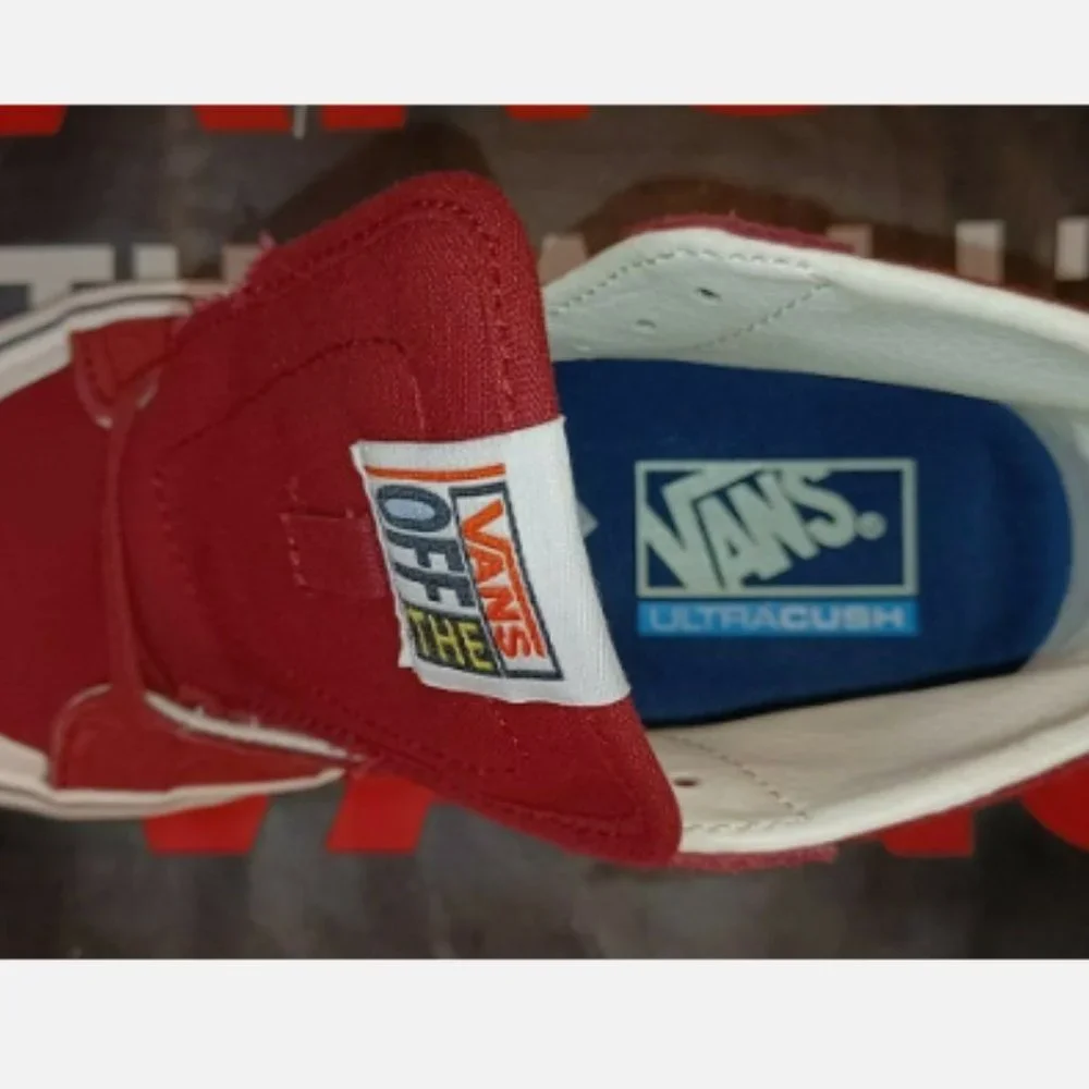 Vans Sk8 Hi 138 Decon Rad Rainbow Biking Red/Marshmallow Men's 3.5/Women's 5